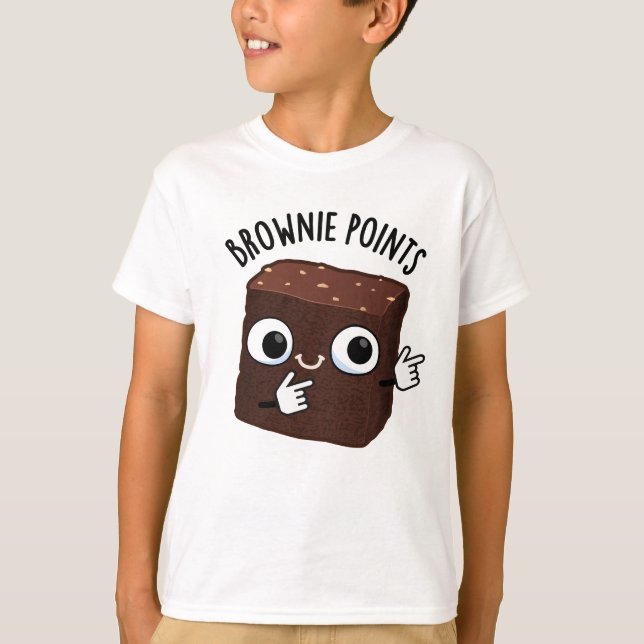 T-shirt Brownie Points Funny Snack Pun  (Devant)