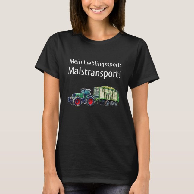 T-shirt Broyage de maïs Fermier Maisttransport Agriculture (Devant)