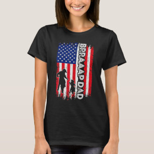 T-shirt Brraaap Papa Drapeau Américain Dirt Vélo Motocross