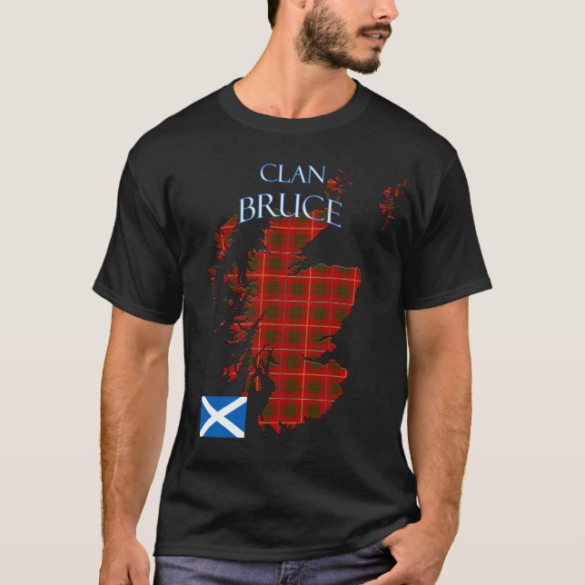 T-shirt Bruce Scottish Clan Tartan Scotland (Devant)