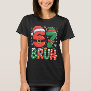 T-shirt Bruh 67 Six Seven 6 7 Mème de Noël Drôle Garçon Fi
