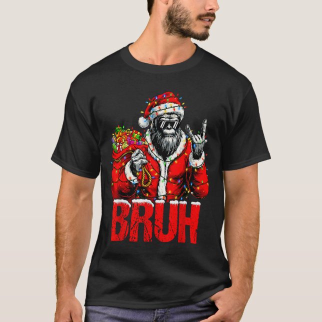 T-shirt Bruh Bigfoot Christmas Funny Sasquatch Xmas For Me (Devant)