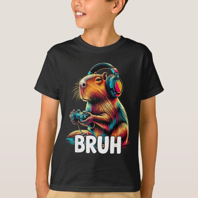 T-shirt Bruh Capybaras Funny Video Games Capybara  (Devant)