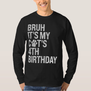 T-shirt Bruh C'est My Funny Chat 4 Anniversaire Meow Kitte