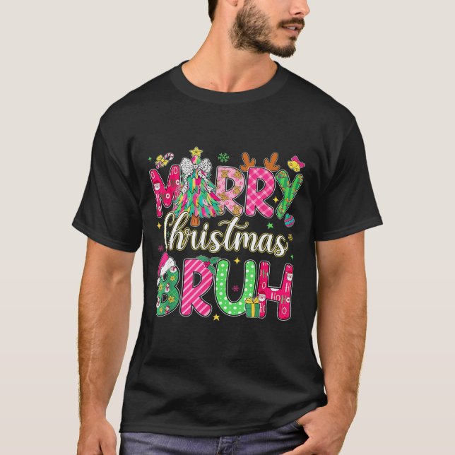 T-shirt Bruh Christmas Shirt Kids Xmas Men Teen Boys Funny (Devant)