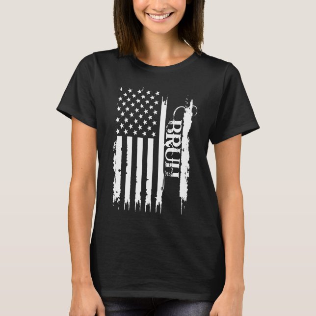 T-shirt Bruh États-Unis déprimés par le drapeau américain (Devant)