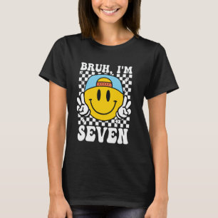 T-shirt Bruh I'm Seven 7 7th Birthday Super Boys Girls 7