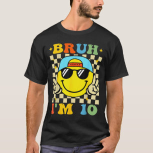 T-shirt Bruh j'ai 10 ans Anniversaire Bleu Garçons 10ème A