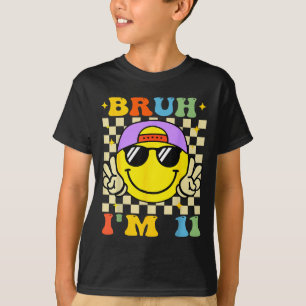 T-shirt Bruh j'ai 11 ans Anniversaire violet garçons 11ème