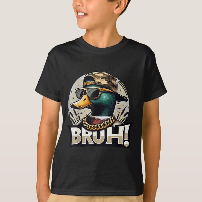 T-shirt Bruh Mallard Duck Funny Duck Hunting Humor  (Devant)