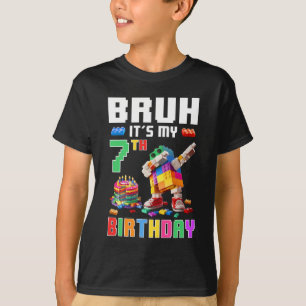 T-shirt Bruh Son Mon 7e Anniversaire Master Builder Dabbin