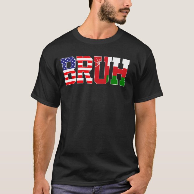 T-shirt Bruh USA Oman Pays Drapeau American Omani Girls (Devant)