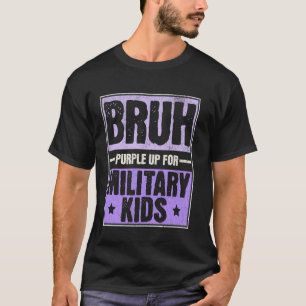 T-shirt Bruh Violet pour le Mois des Enfants Militaires Mo