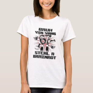 T-shirt Bruh Yin Yang 67 Six Seven 6-7 Drôle Brainrot Pour