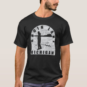 T-shirt Bruin Lake Ice Fishing Michigan