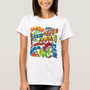 T-shirt Bruits de l'art Pop de Bande Dessinée Rétro Amusan