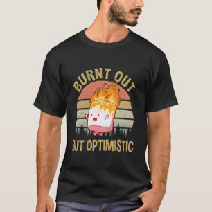 T-shirt Brûlé mais optimiste - Coucher de soleil Vintage r