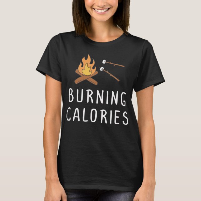 T-shirt Brûler Calories Feu de Campagne Marshmallows Funny (Devant)