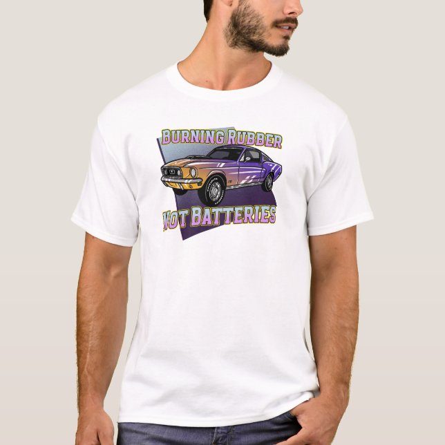T-shirt Brûler du caoutchouc, pas des piles (Devant)