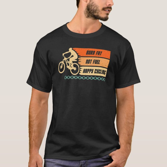 T-shirt Brûler graisse pas Carburant Joyeux vélo vélo vélo (Devant)