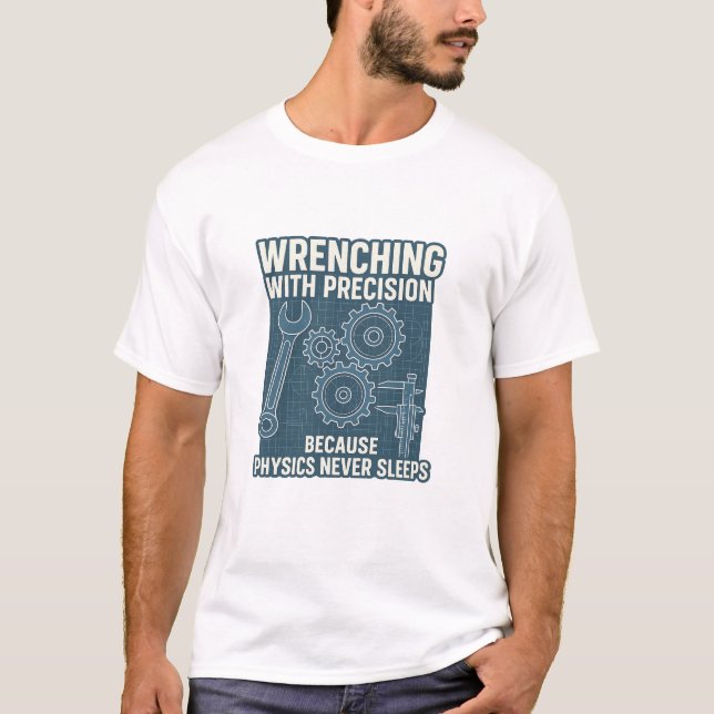 T-shirt Brûlure avec précision parce que la physique n'est (Devant)