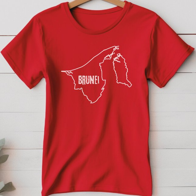 T-shirt Brunei Carte du pays Chemise Brunéienne Ligne T-Sh (Créateur téléchargé)