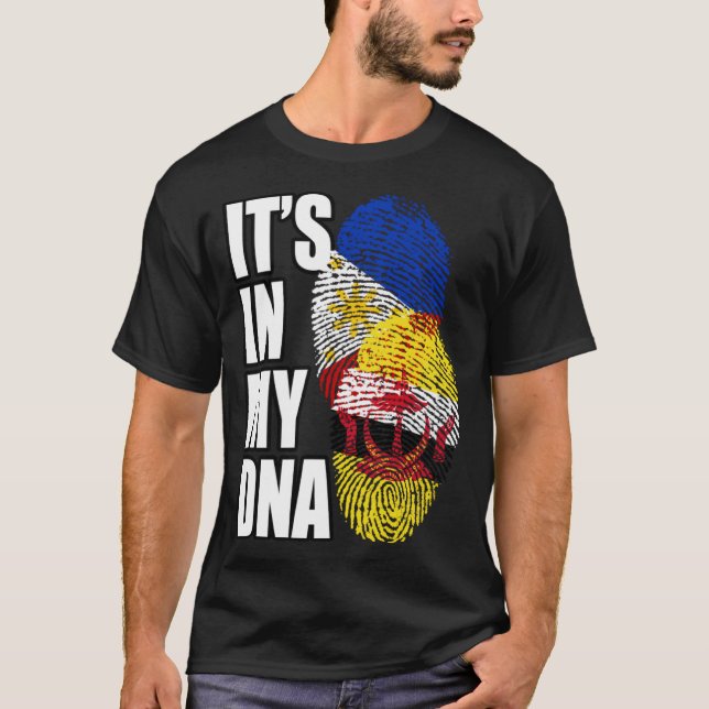 T-shirt Brunéienne Et Philippine Mélangent L'ADN Patrimoin (Devant)