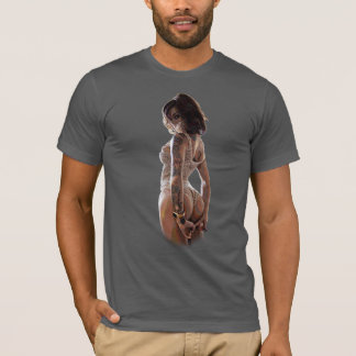 T-SHIRT BRUNETTE. TATOUÉ
