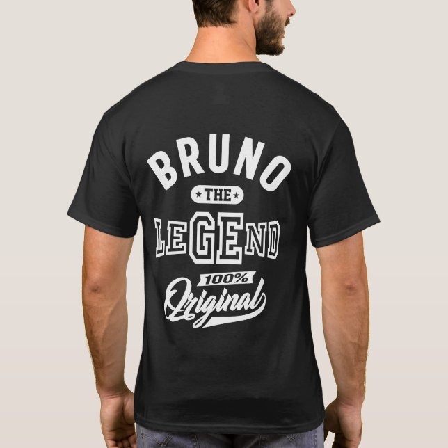 T-shirt Bruno Nom personnalisé Anniversaire Cadeau Cadeau (Dos)