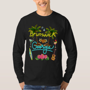 T-shirt Brunswick Georgia Beach Summer Palm Surf Sun Set P