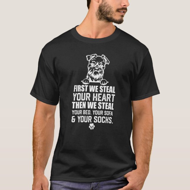 T-shirt Brussels Griffon chien Voler Votre Cœur Voler Votr (Devant)