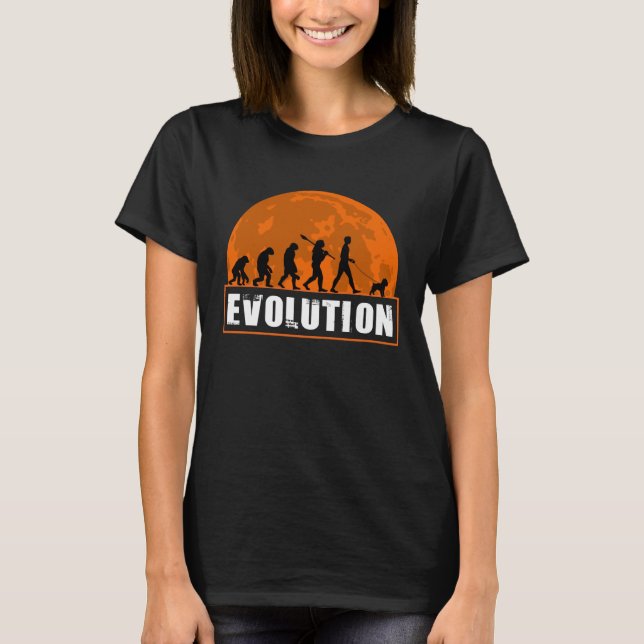 T-shirt Brussels Griffon Dog Human Evolution  for Men Wome (Devant)