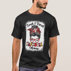 T-shirt Brut Et Fière De Baseball Memaw Messy Bun Bleached