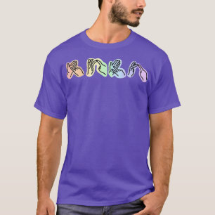 T-shirt BSL British Sign Language rainbow LOVE