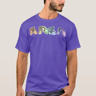 T-shirt BSL British Sign Language rainbow LOVE