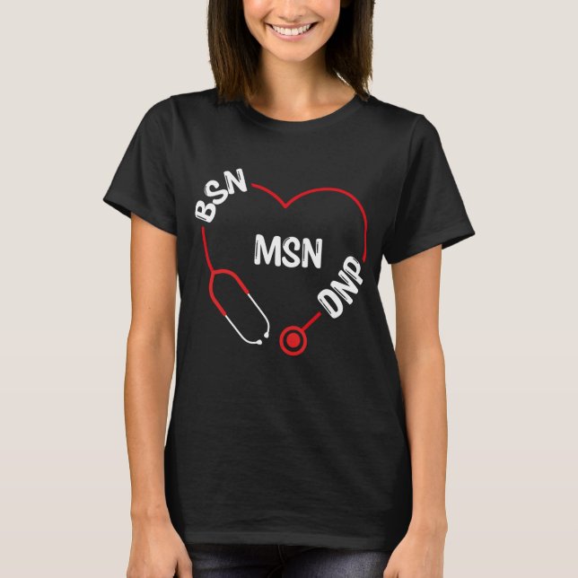 T-shirt BSN MSN DNP DNP Docteur Appréciation infirmière (Devant)