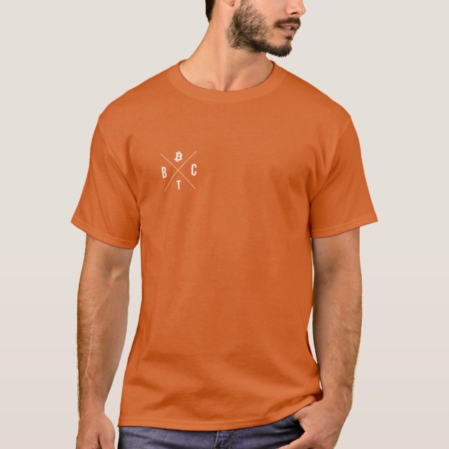 T-shirt BTC Bitcoin crypto X logo blockchain (Devant)