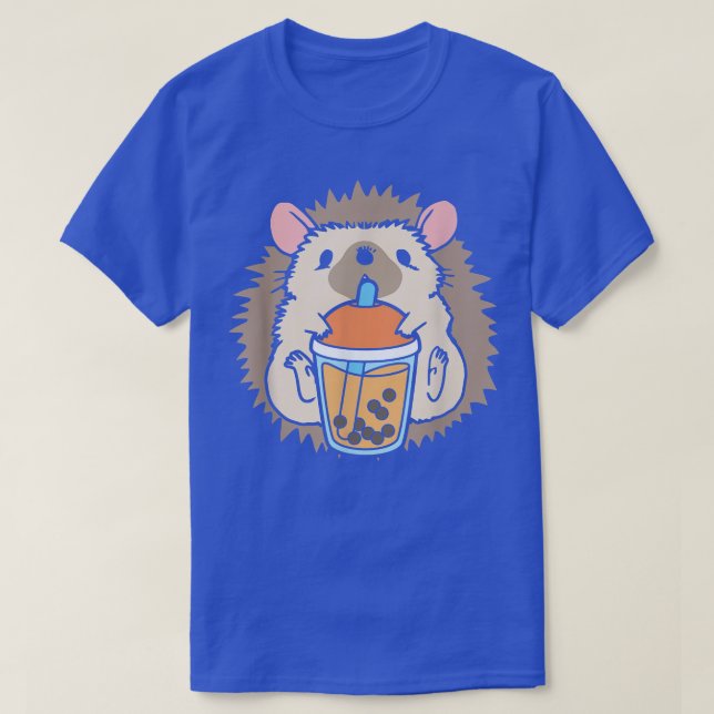 T-shirt Bubble Lait Thé Hérisson Cute Hérisson Boire Bo (Design devant)