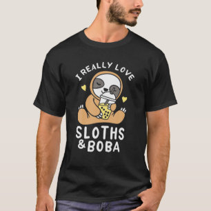 T-shirt Bubble Tea Boba Sloth J'Aime Vraiment Les Parfums