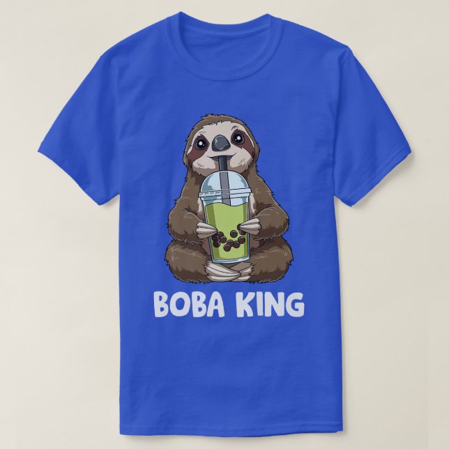 T-shirt Bubble Tea King - Sloth Funny Boba Tea 469 (Design devant)