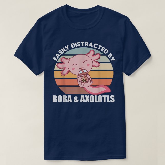 T-shirt Bubble Thé Axolotl Chocolat Cute Animaux Boba (Design devant)