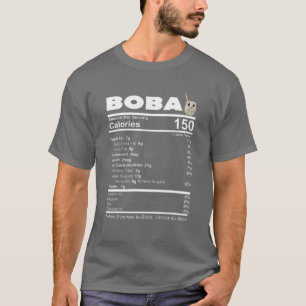 T-shirt Bubble Thé de lait Faits nutritionnels Drôle Boba 
