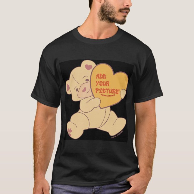 T-shirt Bubbly mignonne ours couleur rose (Devant)