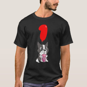 T-shirt Buble Tea Puppy 1er Birthday Kids Balloon Par