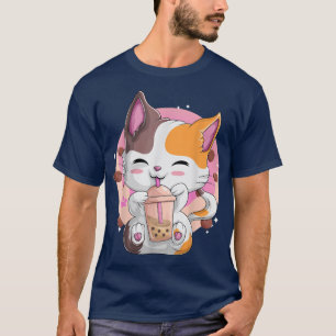 T-shirt Buble Thé Anime s pour les femmes, Kawaii Neko Bob