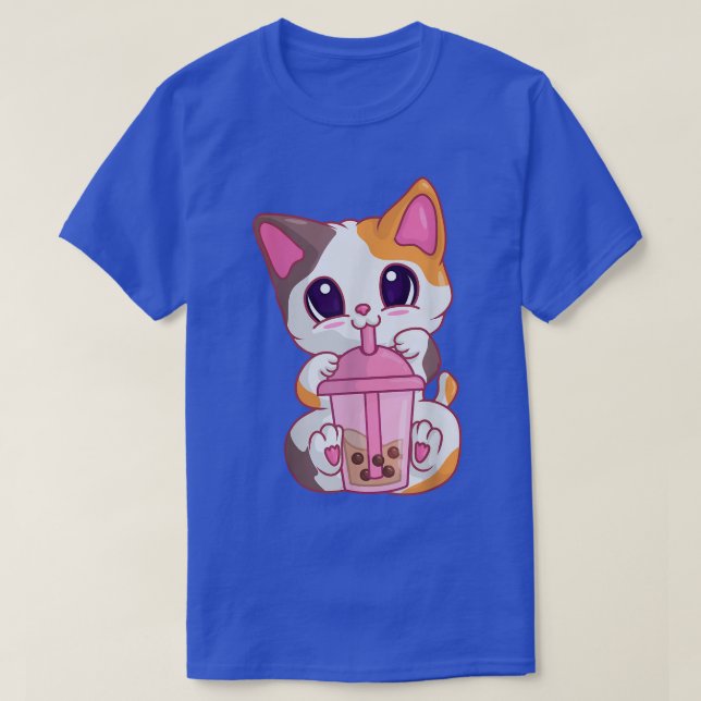 T-shirt Buble Thé Chat s Pour Femmes, Kawaii Meneki Neko B (Design devant)