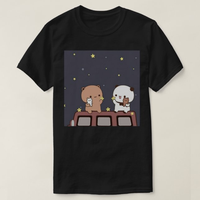 T-shirt Bubu et Dudu observent la lune ensemble Active T (Design devant)