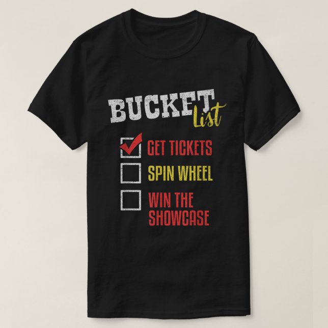 T-shirt Bucket List Game Show Funny Checklist Shirt (Design devant)
