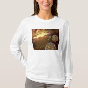 T-shirt Buckyballs flottant dans l'espace interstellaire