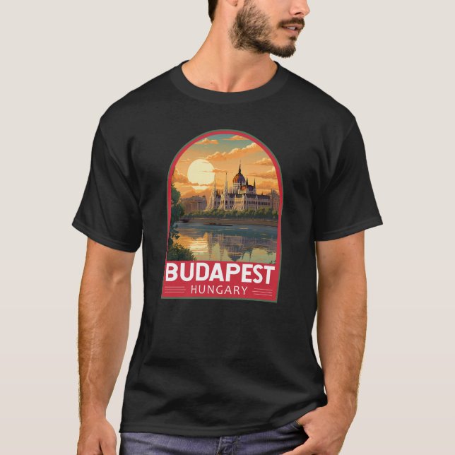 T-shirt Budapest Hongrie Travel Art Vintage (Devant)
